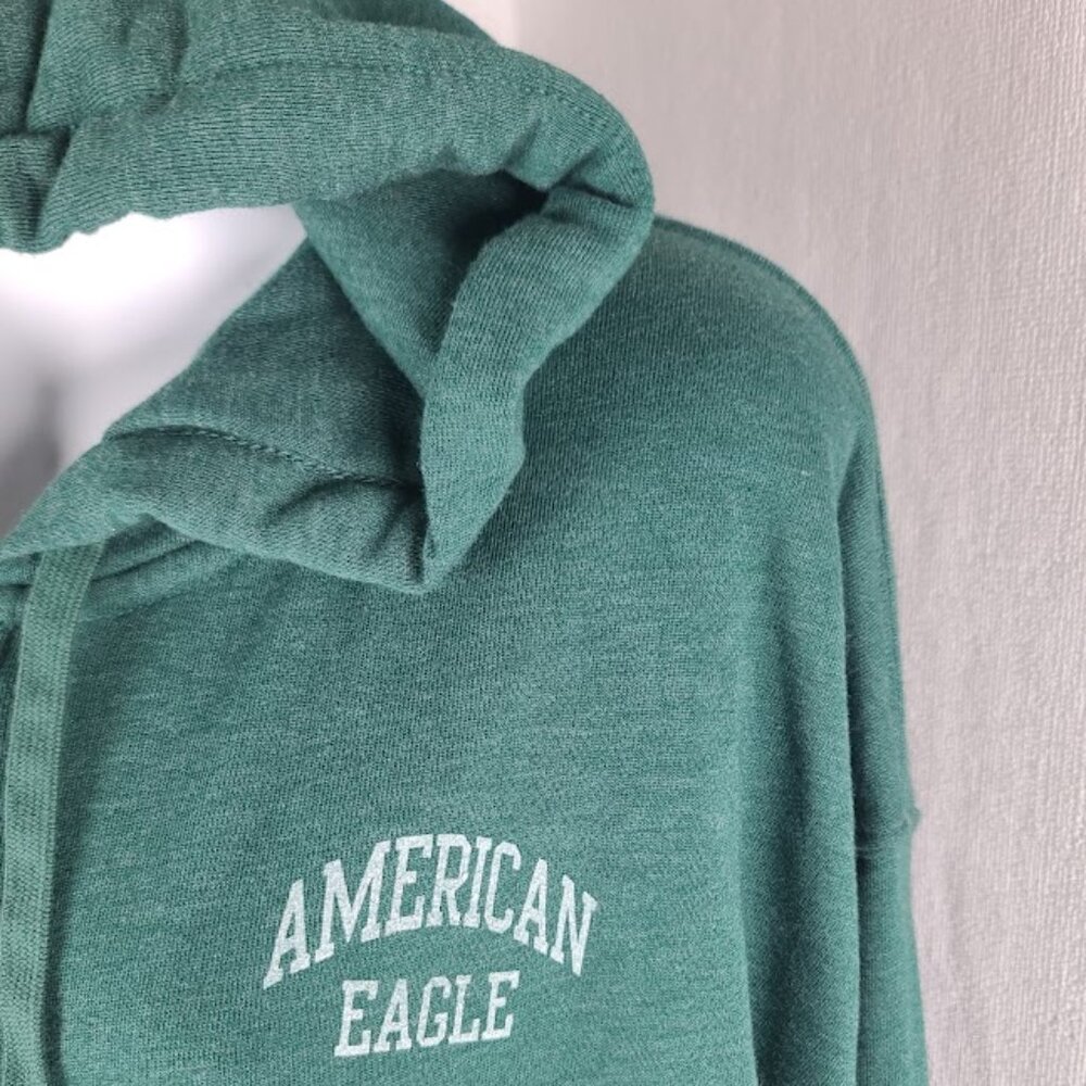 American Eagle Outfitters Women's Green Fleece Full Zip Casual Hoodie Size L - Picture 4 of 10